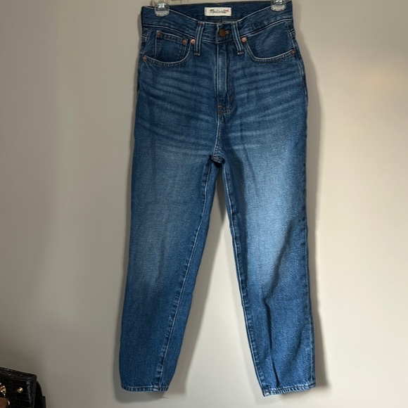 MADEWELL The Mom Jean High Waist Dark Wash Slouch Relaxed Sz 25 - Picture 4 of 13